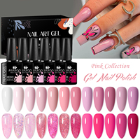 MSRUIOO 24Pcs/Box Pink Red Nude Series Gel Nail Polish Set Semi-Permanent Simple Fresh Nail Art Gel Varnish Manicure Kit