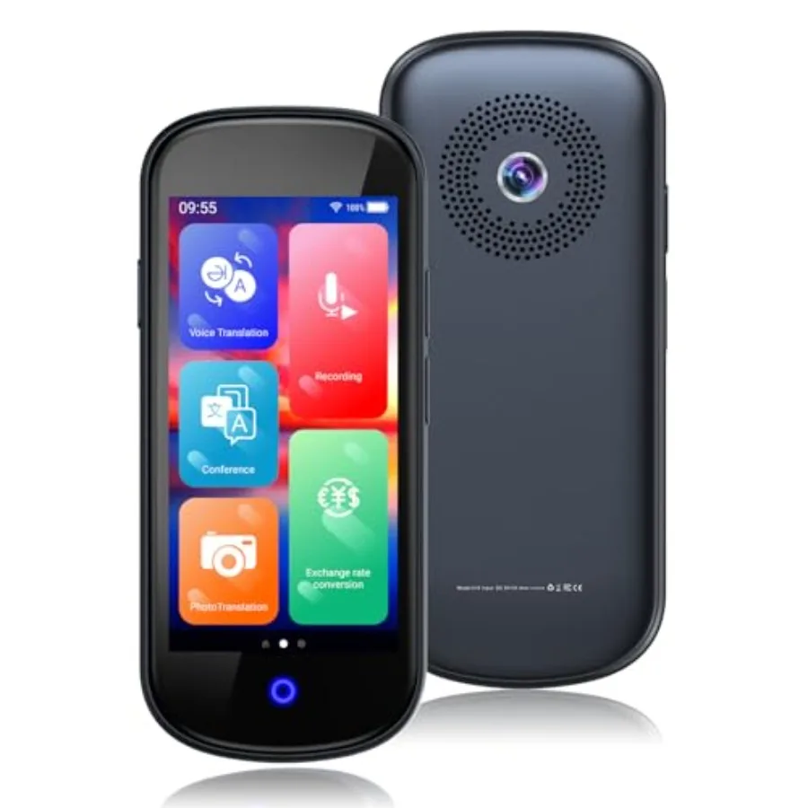 

Portable instant translator for travel, business learning; ABS plastic; black; offline WiFi support, 137 languages, voice photo