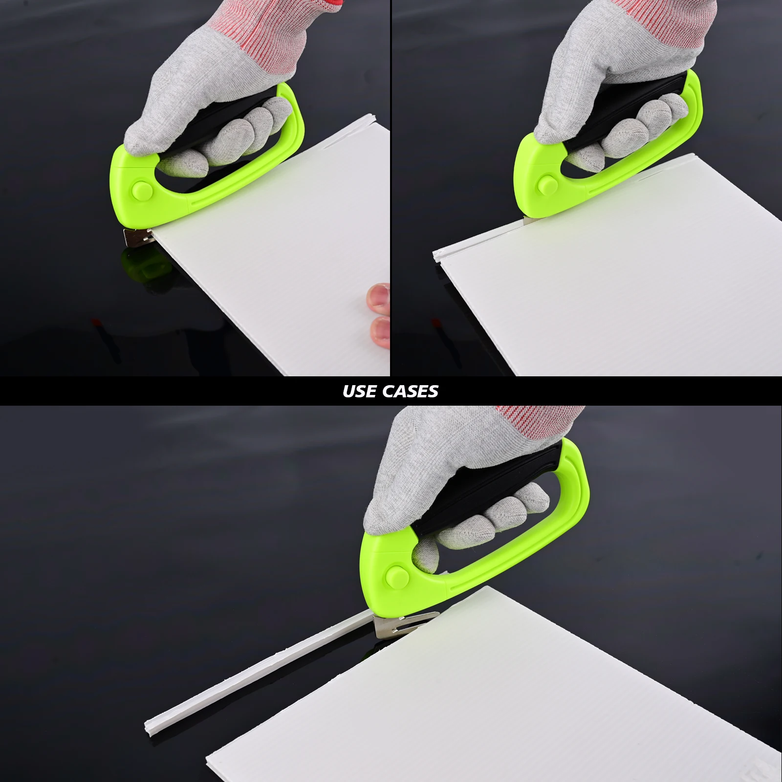 FOSHIO 2pcs Plastic Hollow Board Slitting Knife PP Corrugated Sheet Grooving Trim Cutter Craft Sign Making Tools 3mm/5mm Blade