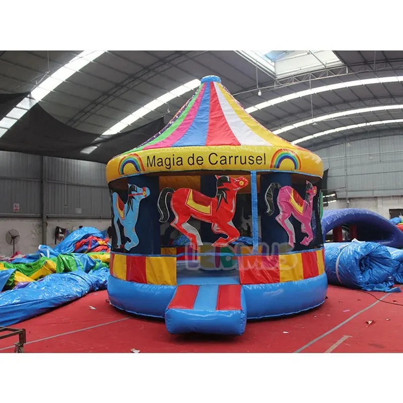 Kids Backyard Jumping Castle Carousel Inflatable Castle Commercial Party Rental Bouncy Castle Inflatable Bouncer Bounce House