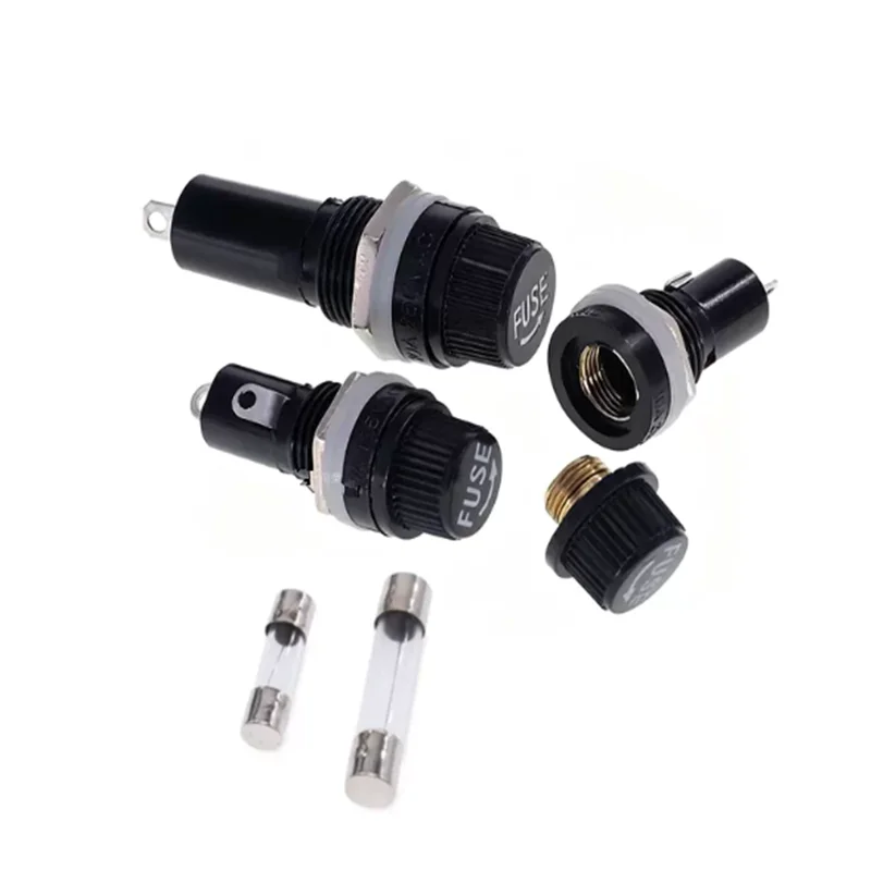 5PCS 5*20mm 6*30mm Glass Fuse Holders 5x20 6x30 Insurance Tube Socket Fuse Holder for insurance Panel Mount Fuse Holder