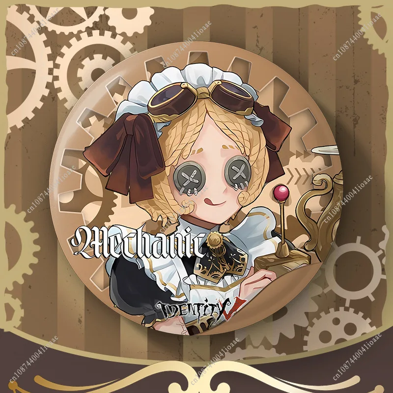 75MM 아이덴티티 V 게임 배지 어드벤처 스릴러 호러 만화 피규어 라운드 브로치 핀 백팩 의류 액세서리 게임 팬 선물