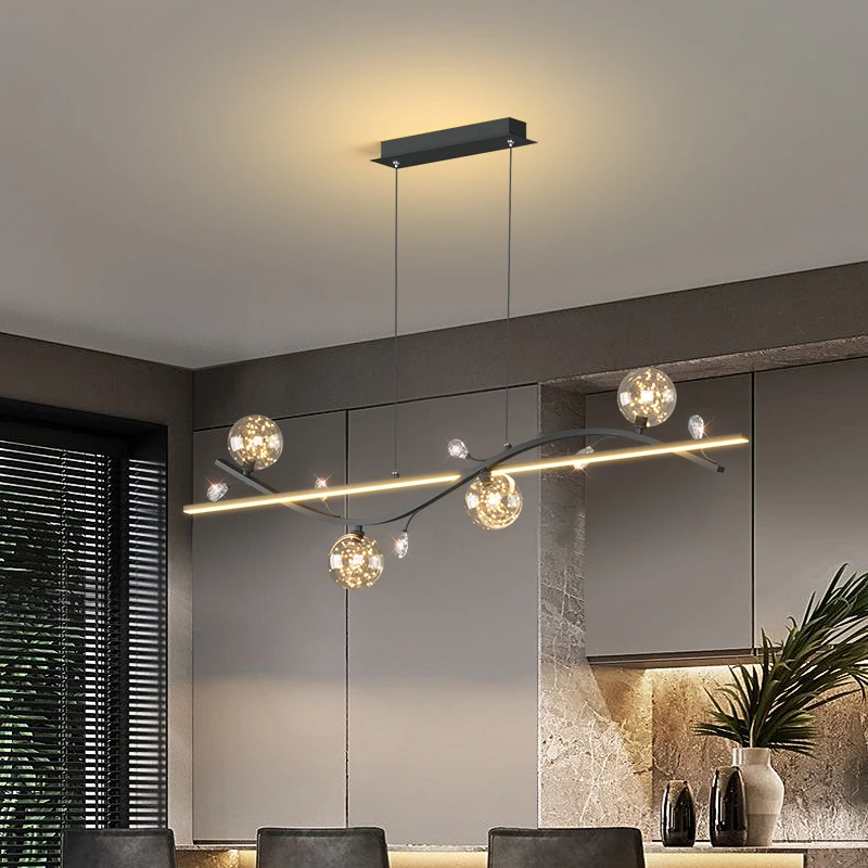 

2024 LED Pendant Lamp For Dining Room Kitchen Living Room Bedroom Indoor Home Modern Dimming Ceiling Chandelier Lighting Fixture