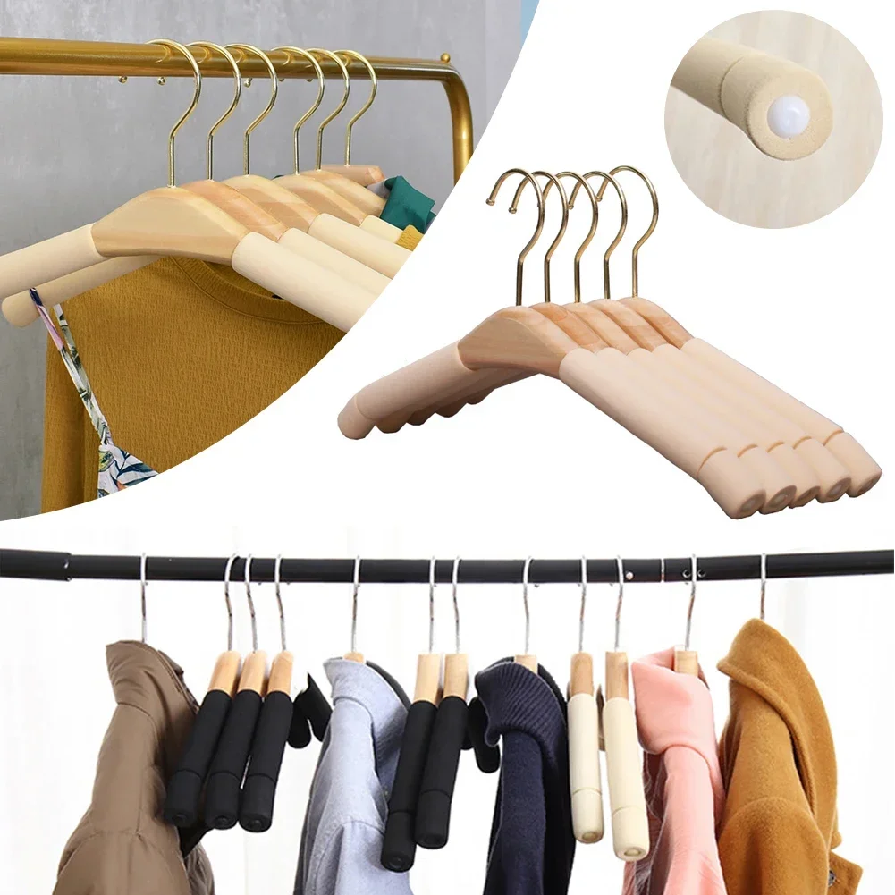 10Pcs Non-Slip Sponge Clothing Rack,Household Non-Marking Wide Shoulder Hangers for Adults,Closet Organizer with Clips for Pants