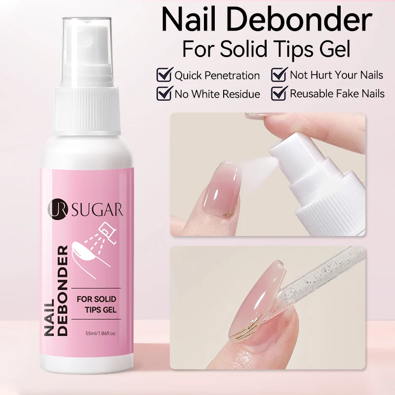 

UR SUGAR 55ml Remover For Solid Tips Gel Reusable Press On Nails Removal Liquid Easy Soften Manicure False Nail Tips Tool