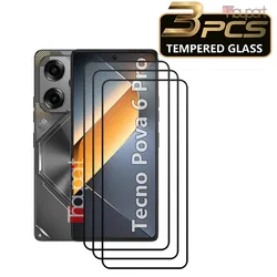 3PCS Tempered Glass For Tecno Pova 6 Neo Screen Protector Film For Tecno Pova 6 Pro Glass Protective