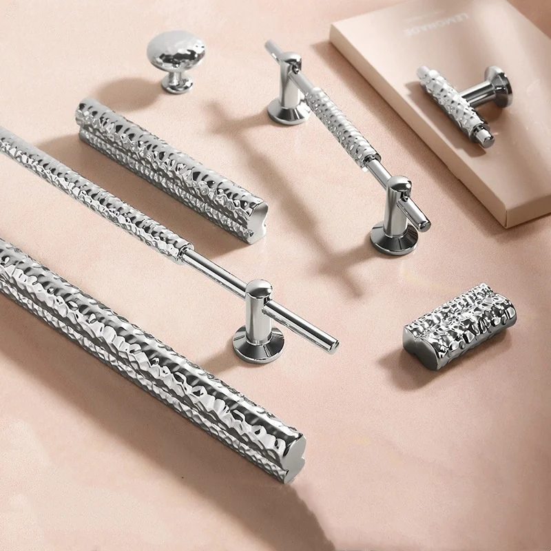 2pcs Luxury Long Closet Door Pull Handles Bright Silver Kitchen Cabinet Door Handles Drawer Knob Coffee Cupboard Wardrobe Pulls