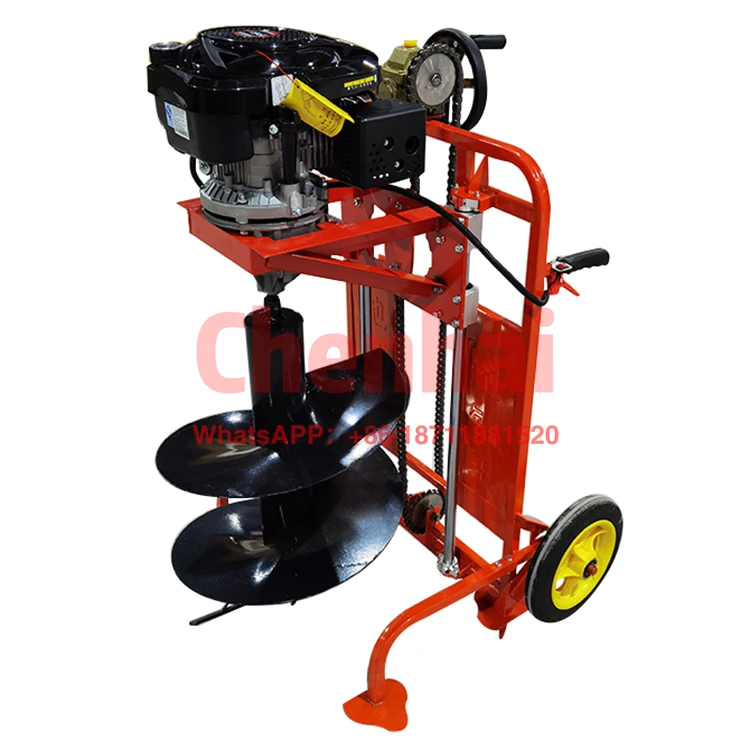 

Farm ground hole drill earth auger post hole gasoline power hand held digging hole machine