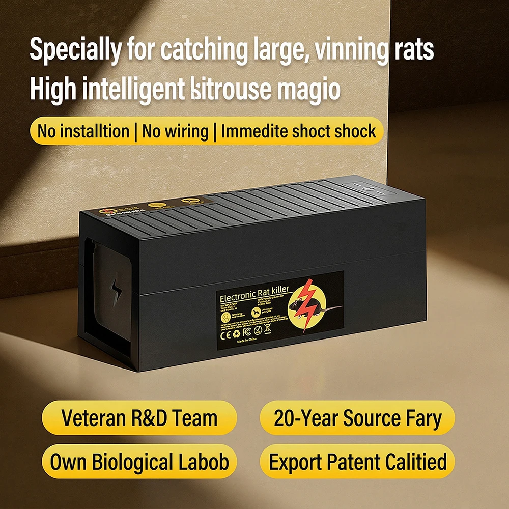Electronic mouse traps 1800V high-voltage rodent trap touchless automatic rodent catching box Indoor and outdoor mice Rat Killer