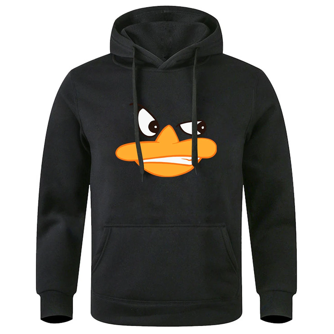 Simple duck expression print Men Sweatshirt Harajuku Casual Hoody Fashion Loose Hoodie Autumn Warm vintage Fleece Tops