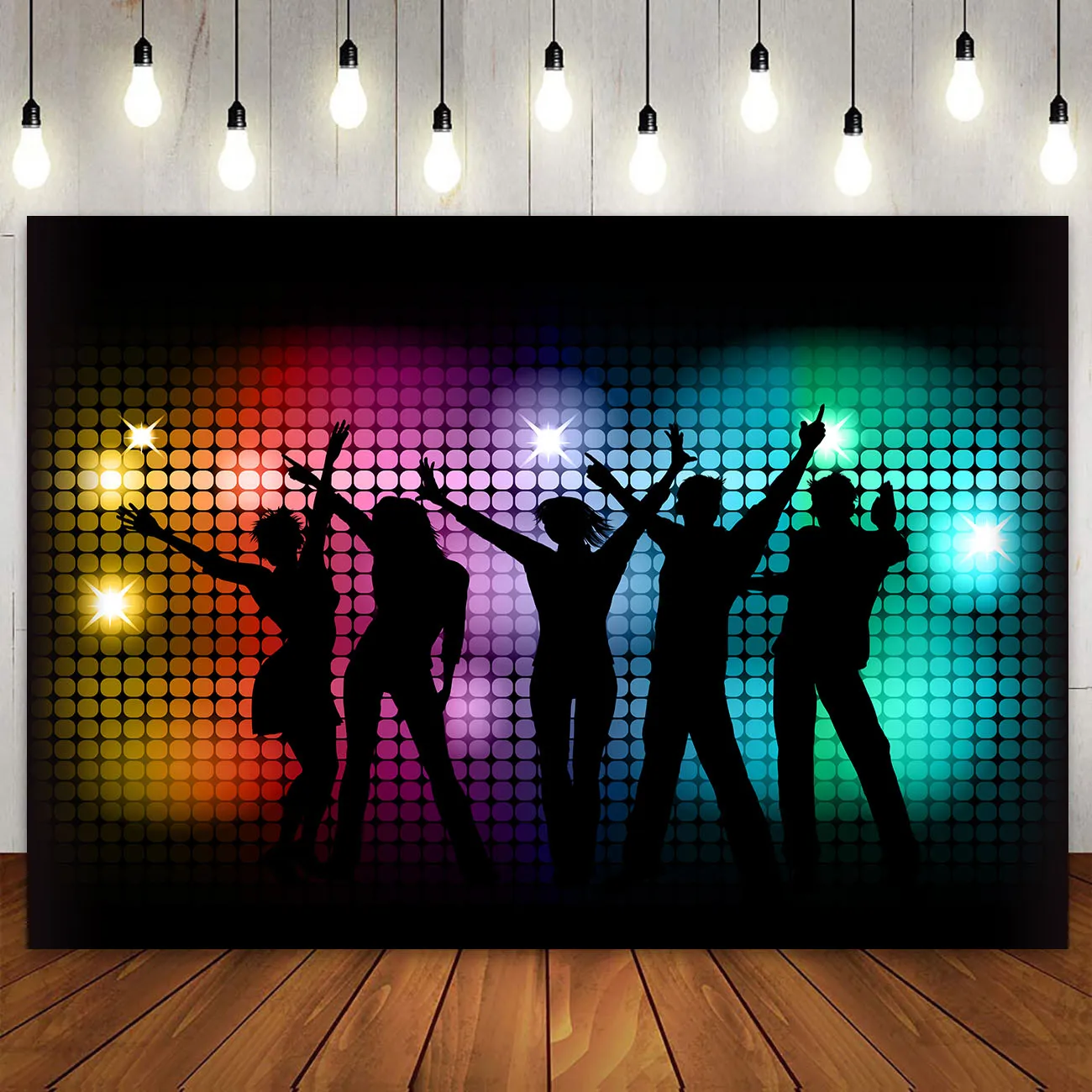 Disco Theme Birthday Party Decor Backdrop Back to 50s 60s 70s 80s 90s Let's Boogie Noen Night Let's Glow Photography Background