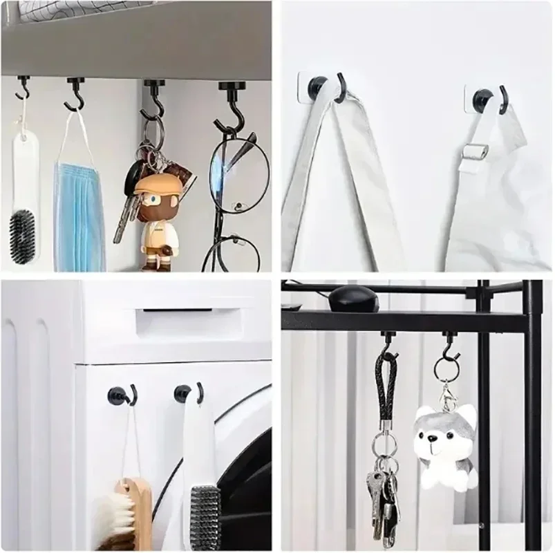 6Pcs Black Magnetic Hook for Indoor Use