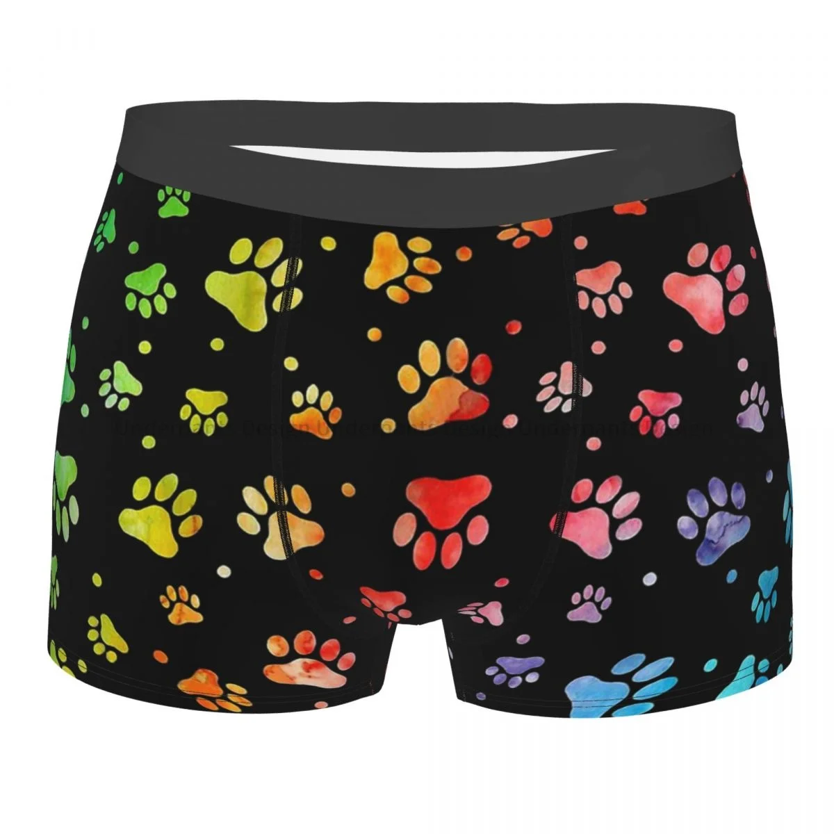 

Paw Watercolor Colorful Animal Cute Forest Ocean Underpants Breathbale Panties Men's Underwear Ventilate Shorts Boxer Briefs