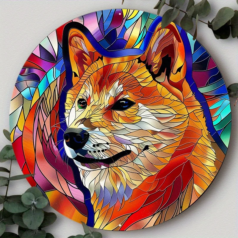

Circular 2D Dog Sign, Decorative Wall Poster for Living Room, Home, Funny Decor, Ideal As Special Gifts for Friends