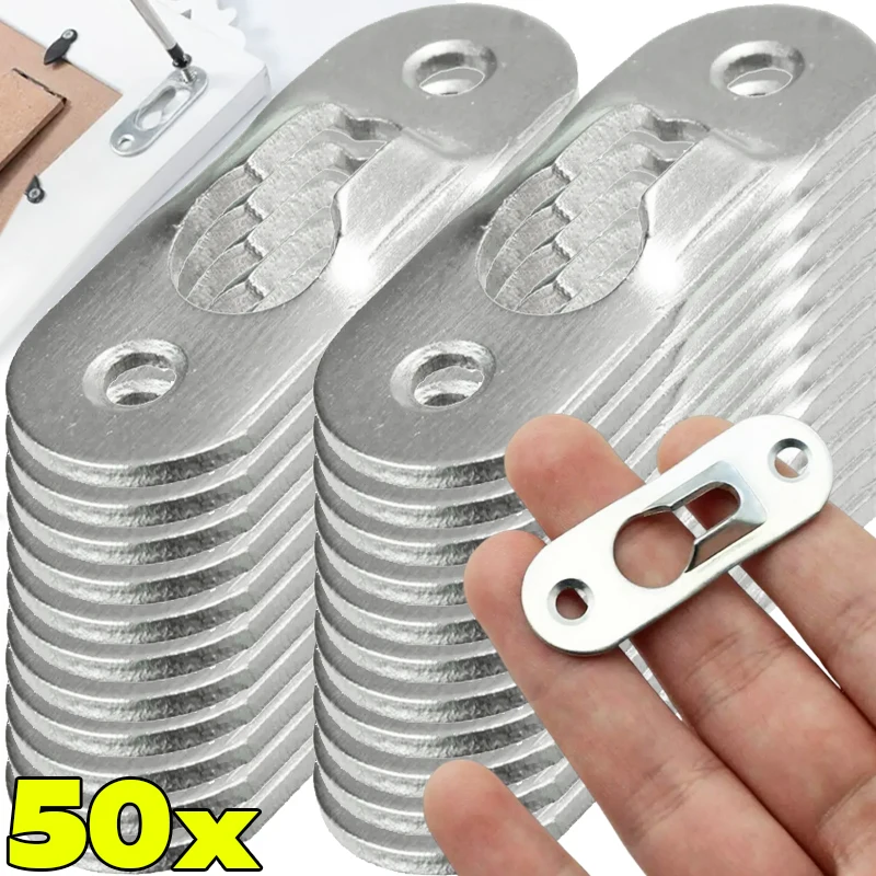 

Picture Hanger with Screw Metal Mirror Hook Snap Keyhole Hanger Fastener For Picture Photo Frame Furnniture Cabinet Accessory