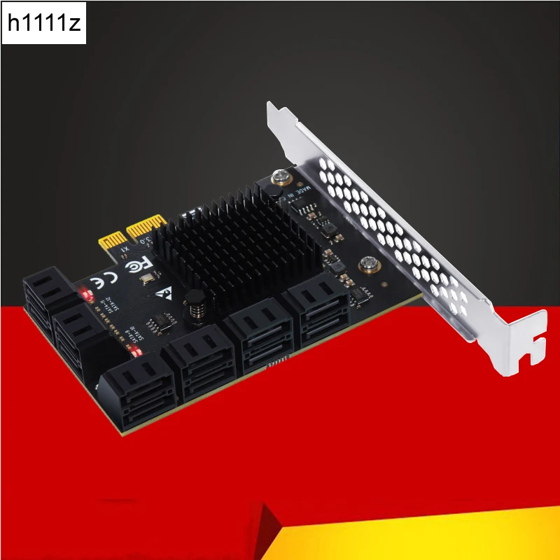 

PCIE to SATA Expansion Card Adapter PCI E PCI Express 3.0 1X 12 Port SATA3 Multiplier Controller SATA 3 HDD SSD Riser for Mining