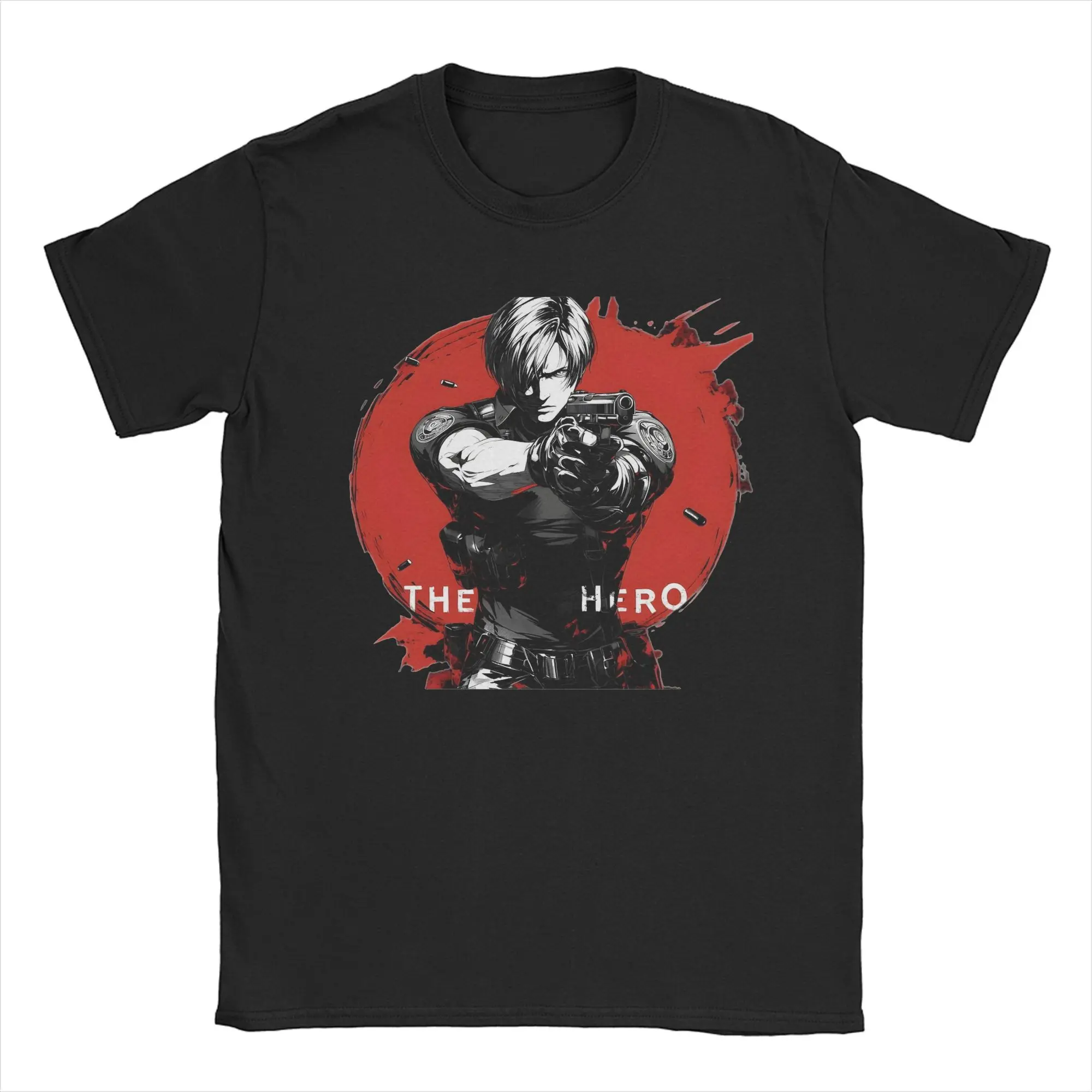 Men Leon S Kennedy Residents Evils T Shirts  Pure Cotton Clothes Fashion Short Sleeve Crewneck Tees Plus Size T-Shirt