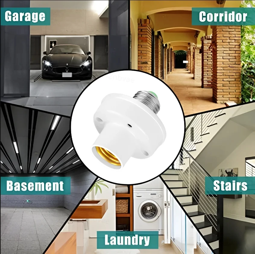 

E27 Lamp Holder AC85-265V Automatic Human Body Infrared PIR Sensor Bulb Light E27 Base Detector Wall Lamp Holder Socket