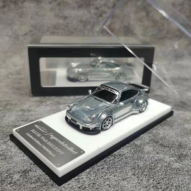 

MC Model Collect 1:64 Model Car RWB 930 Alloy Die-Cast Sport Vehicle Duck Wing -Silver