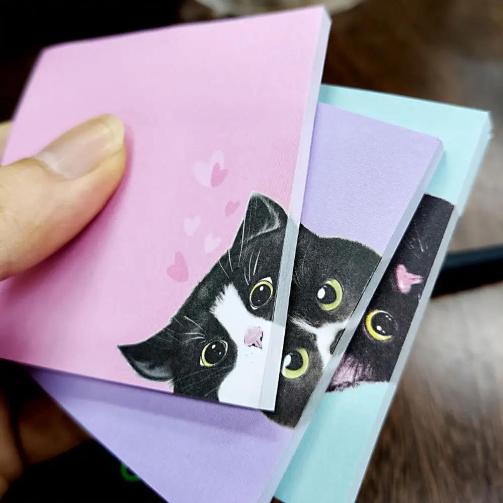 450/300/250pcs Animal Pattern Animal Sticky Notes Sticky Cartoon Kitten Puppy Cat Dog Note Pad Memo Pad Colorful Note Paper