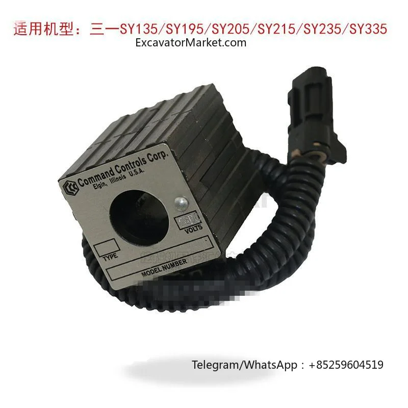 High Quality For excavator parts Sany SY135/SY195/SY205/SY215/SY235/SY335solenoid valve coil EMDV-08-N-3M-0-26DL (26V) quality