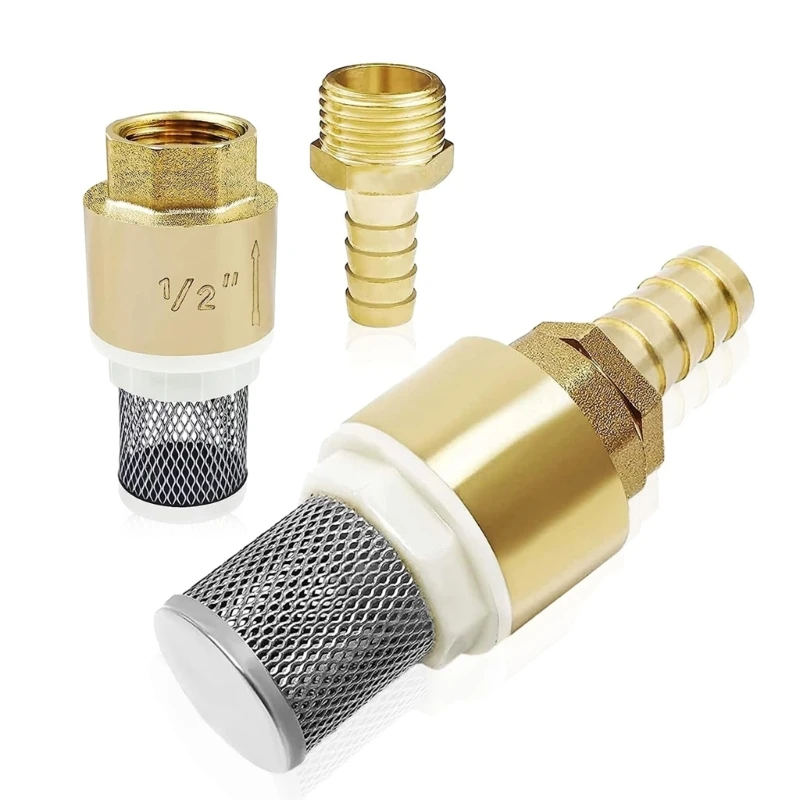 

Check Valves 1/2Inch Brass Foot Valves With Hose Connection Backflow Prevention Brass Check Valves Filter Bottom Valves