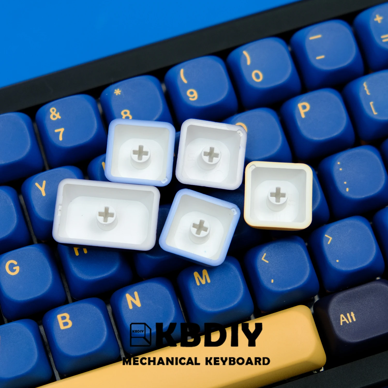 Imagem -06 - Kbdiy-teclas Kara para Teclado Mecânico Gmk Blue Samurai Teclas Personalizadas Pbt para Interruptores mx Cinco Lados 130 Teclas