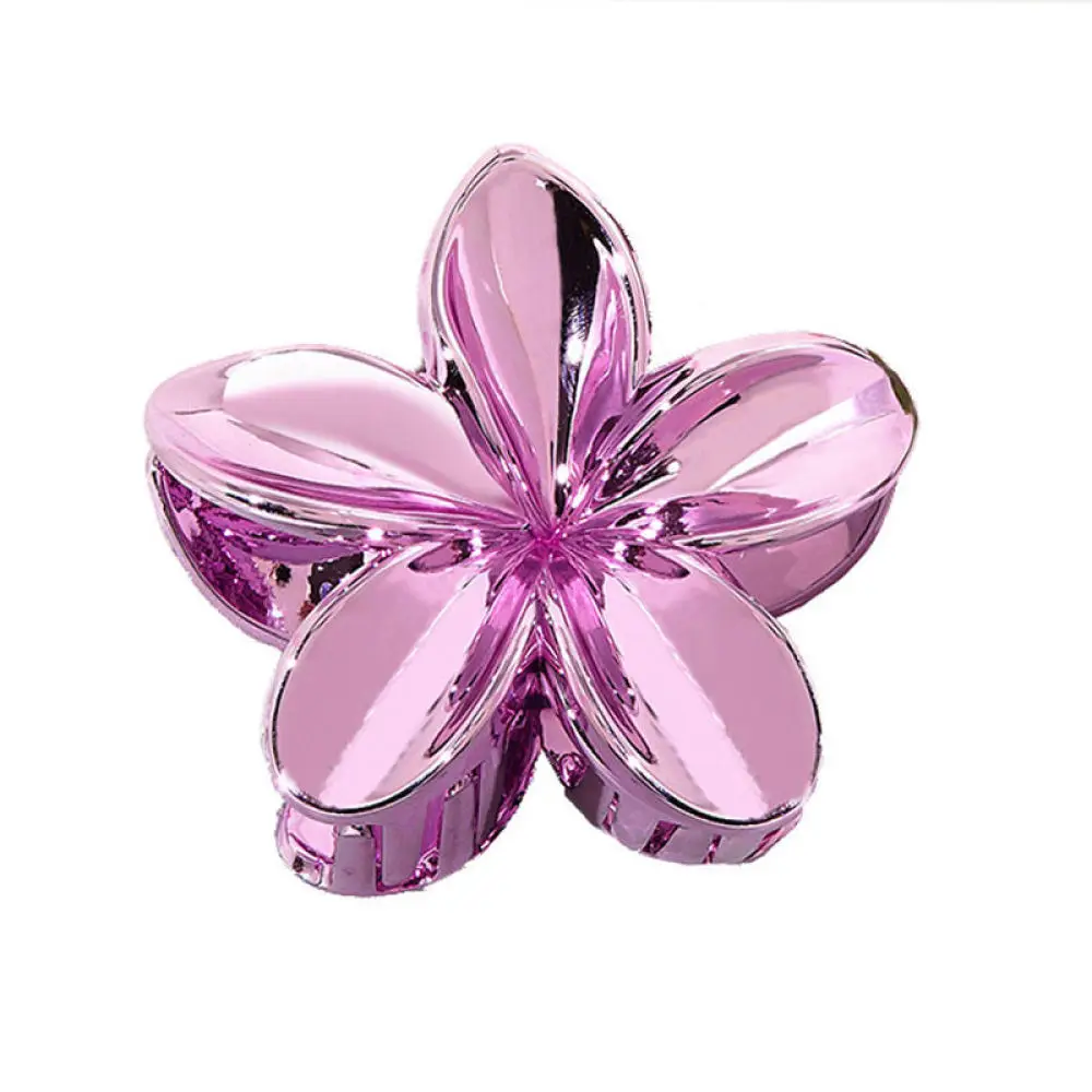Acrylic Laser Plumeria Claw Clip Sweet Floral Shark Grip Fashion Hair Accessories For Women Daily Styling Holiday Headwear