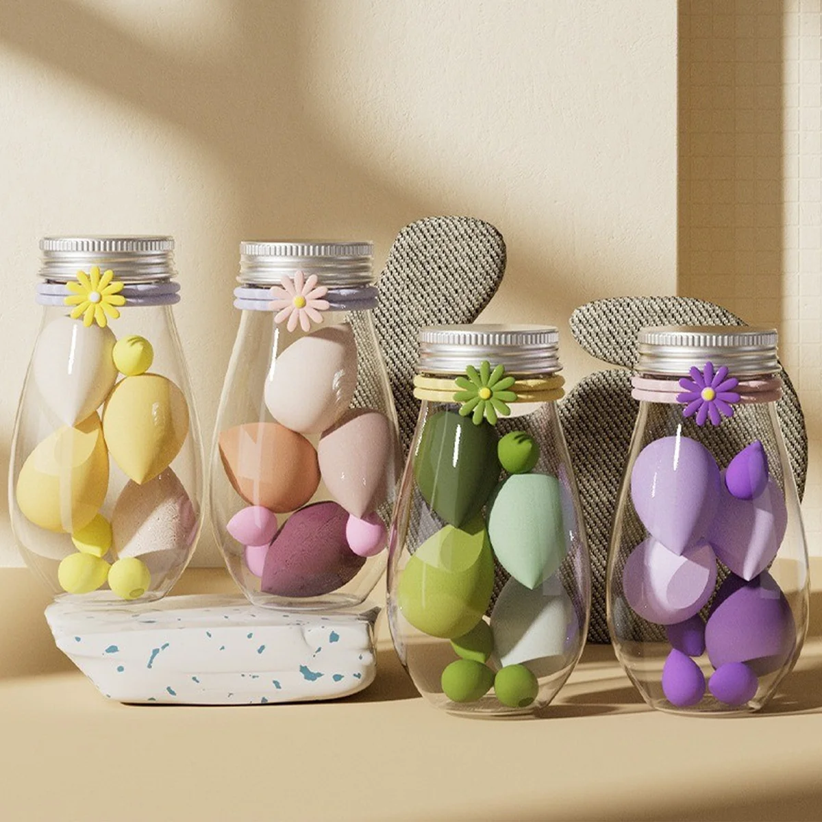 O frasco de ovo de maquiagem úmida e seca de uso duplo é antipoluição não absorve pó ou esfregar lama e cria um maquiagem de base transparente