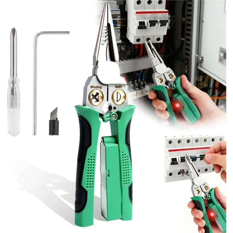 

BHTS-Wire Crimper Stripper With Voltage Detector & Dual Alarms, Heavy Duty 12-250V Tester For Electrician, HVAC & Car Repair