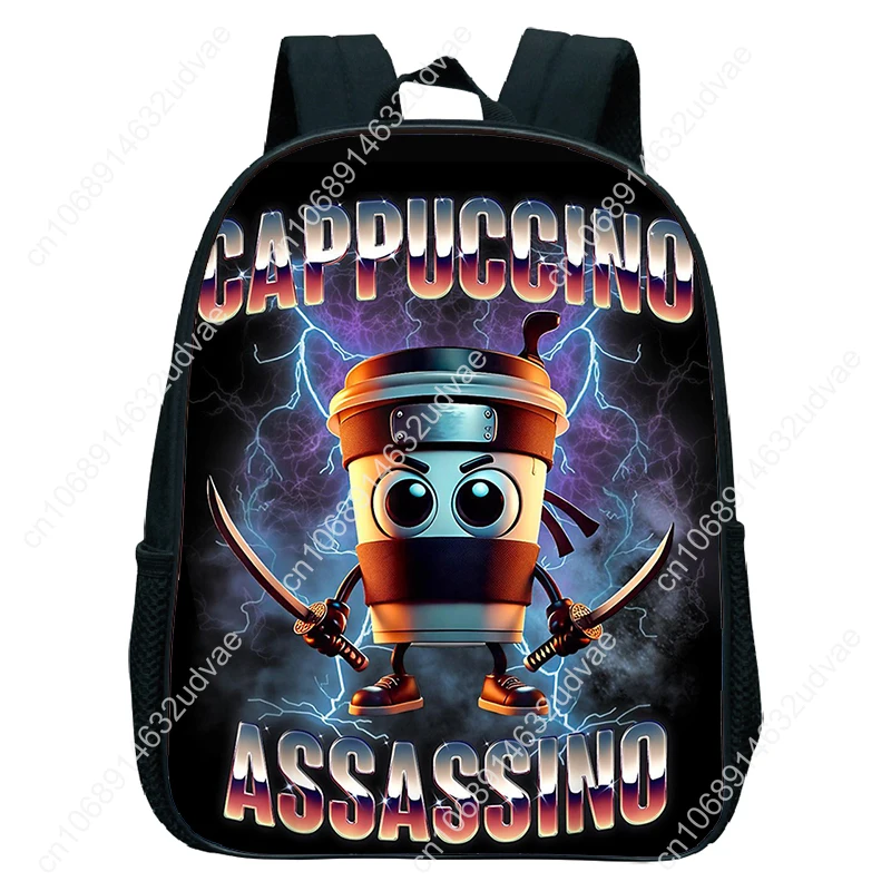 Italian Brainrot Backpack Toddler Boys Kindergarten Bag Cartoon Cappuccino Saaassino School Bags Boys Girls Animals Bookbag Gift