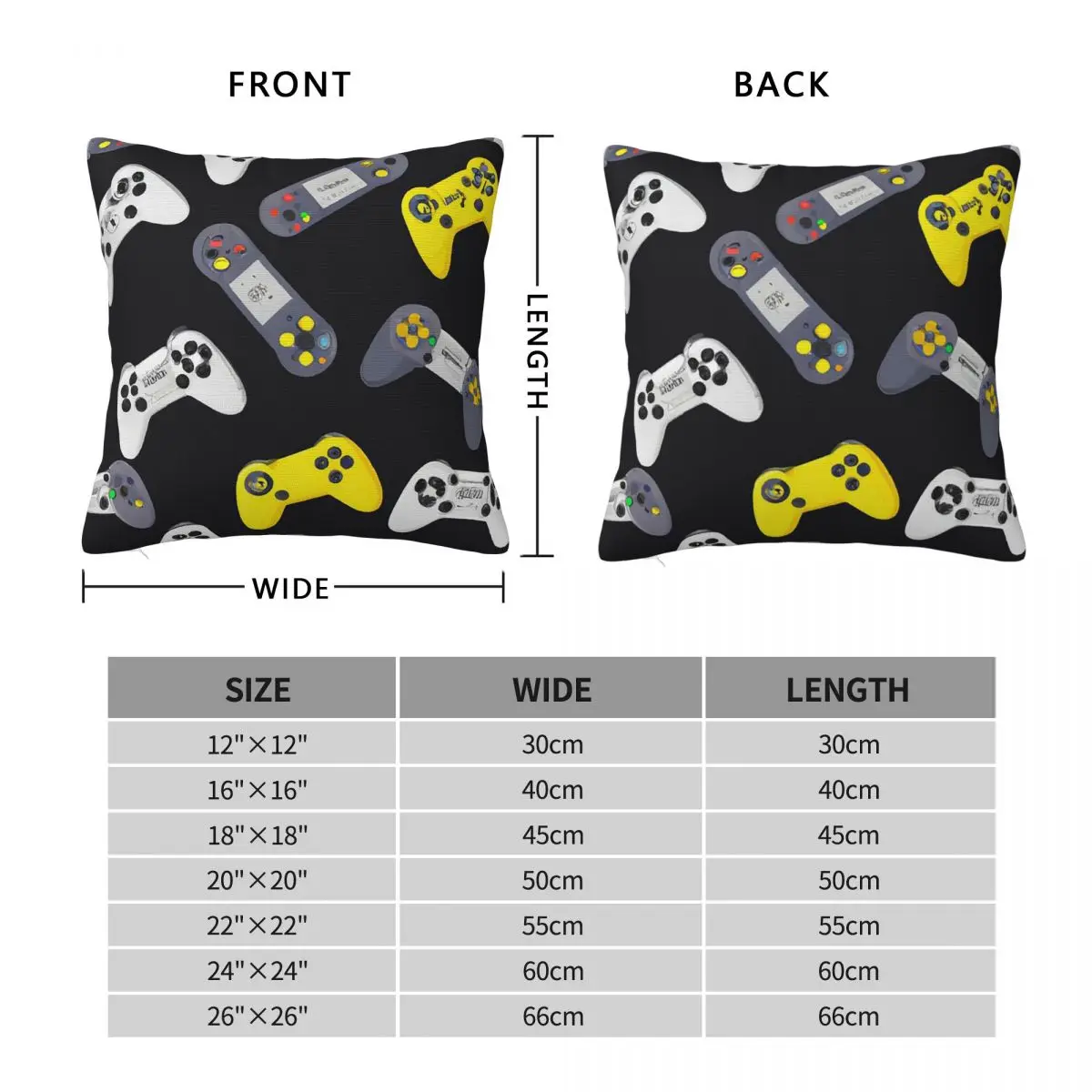 Gaming Controllers Pattern Pillowcase Cushion Comfort Throw Pillow Sofa Decorative Cushions Used for Home Bedroom Living Room