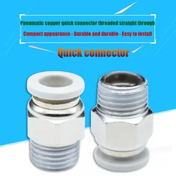 1 Pcs Pneumatic PC Quick Connector PC8-02 Threaded Straight 16PC4-M5 Gas Pipe Quick Plug 6-01/10-03/12-04 White
