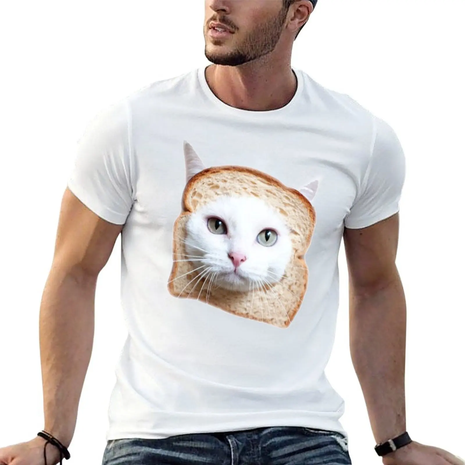 Bread Cat T-Shirt cute tops funny costumes mens t shirt graphic