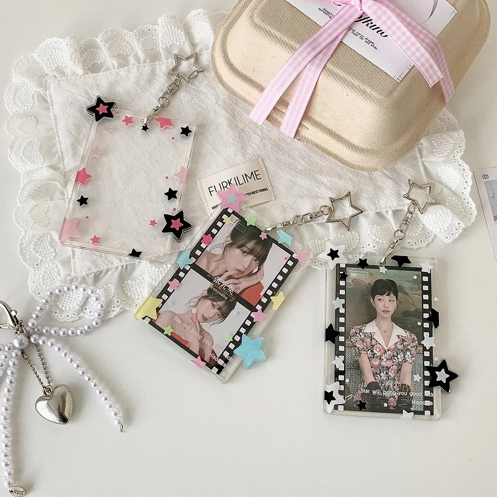 Star Pendant Card Case  Photo Card Holder Student Card Holder Colorful For Keychains Students Handbags