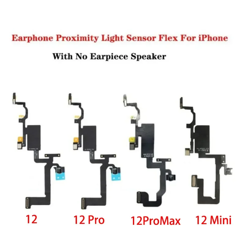 

10PCs ear speaker with microphone flex cable for iPhone 12 mini pro Max earpiece light sensor flex replacement