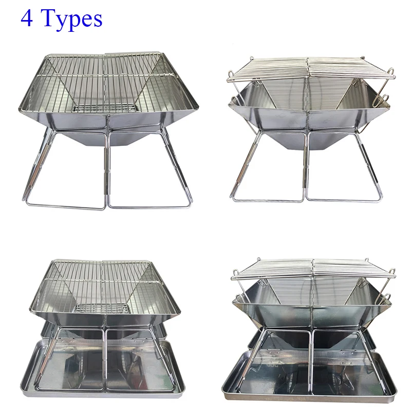 Camping Wood Stove Outdoor Folding Barbecue Stove Burning Table Barbecue Grill Camping Stove Portable Barbecue Oven Household