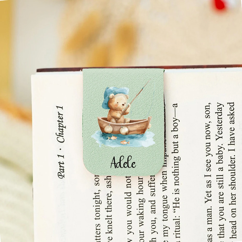 1PC Cool Little bear Personalized Text Print Softpink Book Clamp For Girl Gifts