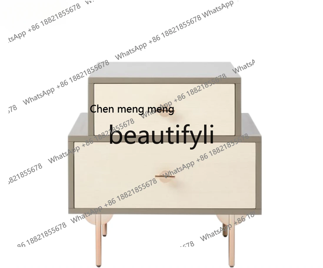 Simple decorative cabinet, double-layer two-chest cabinet, Nordic bedside table, storage cabinet, drawer customization