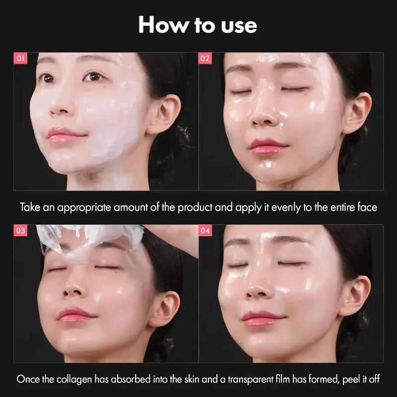 Real Collagen Fit, Collagen Wrapping Mask, Collagen 670,000ppm, Peel Off Facial Mask for elasticity, Hydrating, Glow, Glass Skin