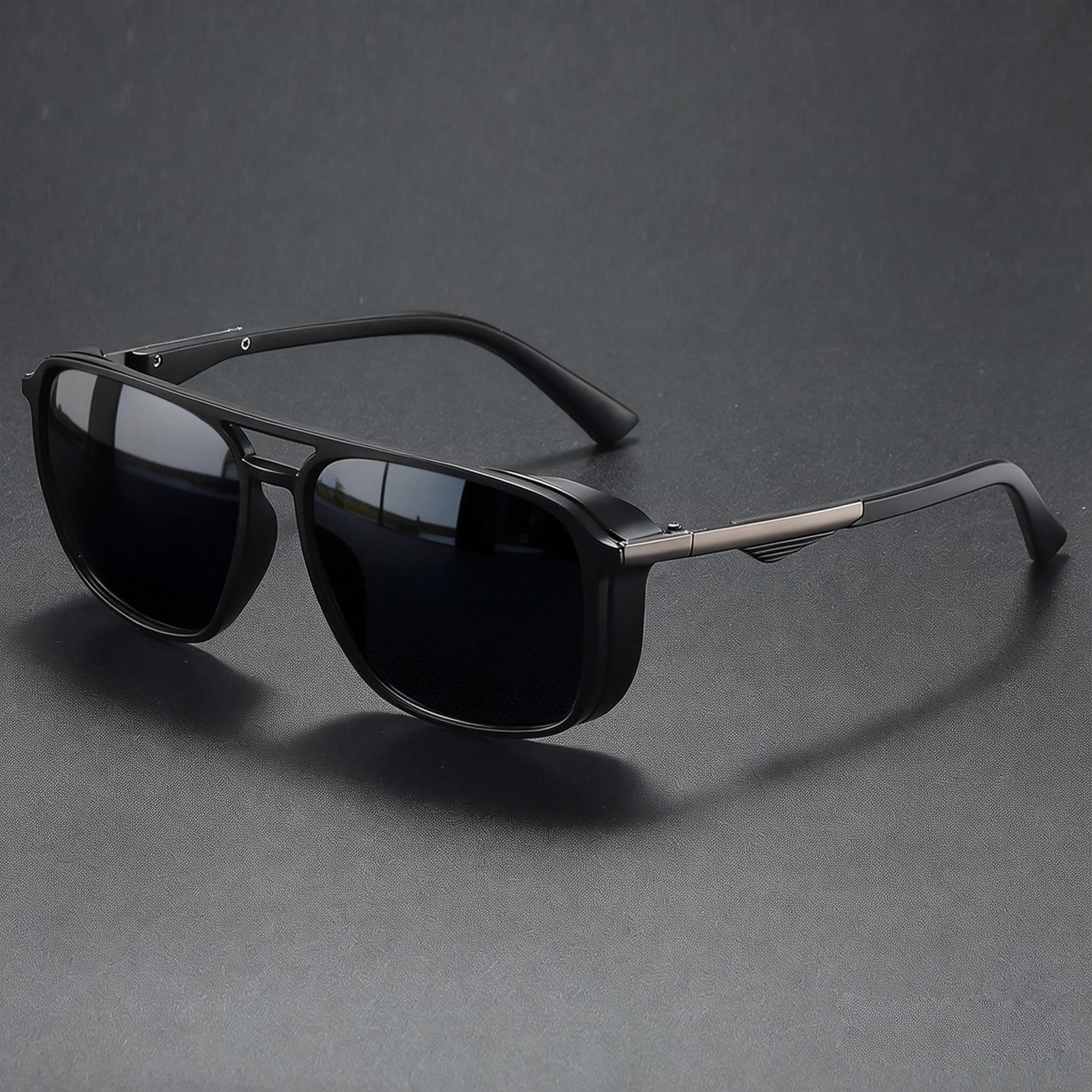 Modische Vintage-Brille mit quadratischem Rahmen – Wind- und Staubschutz, UV400, Unisex für Outdoor, Reisen und den täglichen Gebrauch