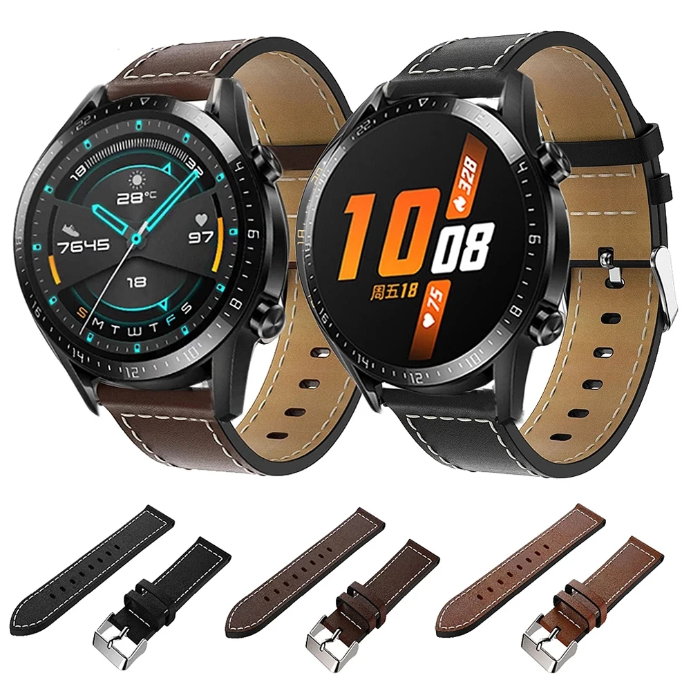 20mm 22mm Leather Strap for Huawei Watch GT GT2 Pro GT3 Smart Watch Band for COROS Pace 2/3 APEX 42mm 46mm