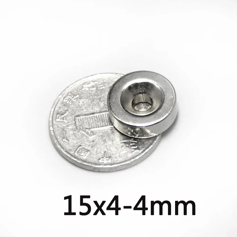 

15x4-4 Round Super Strong Magnet 15x4 mm Hole 4mm For Home Refrigerators, Offices DIY 15*4-4 mm