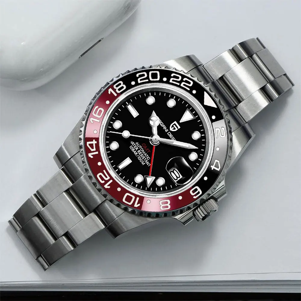 

PAGANI DESIGN New PD-1662 Mechanical Men Watch Top Sapphire Glass GMT Watches Men 100M Waterproof 40mm Mens Automatic Wristwatch