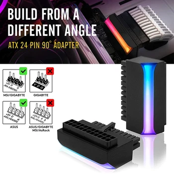 ATX 90 90 derece priz adaptörü evrensel ARGB anakart güç  uzatma kablosu konektörü modüler DIY montaj Accessessory