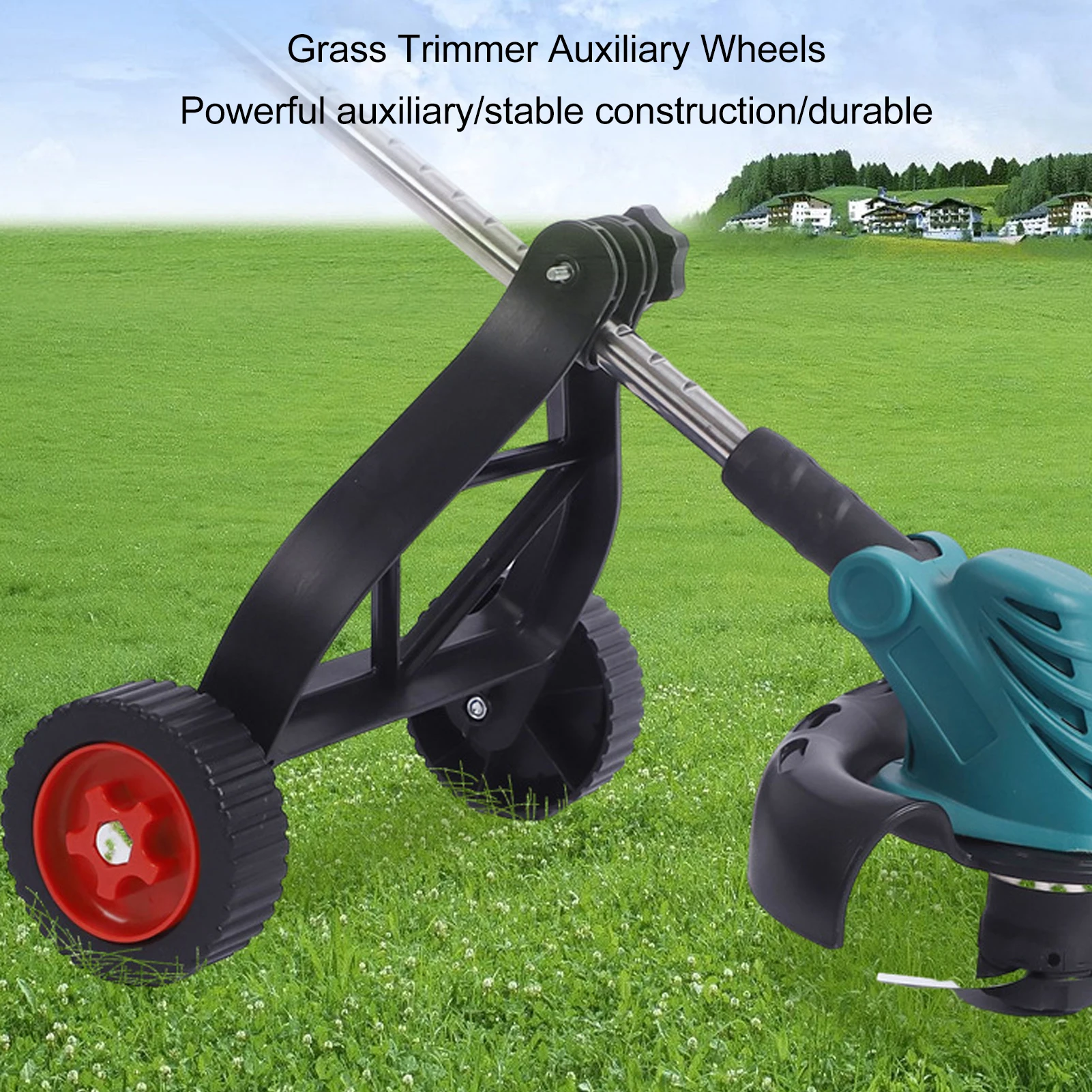 Cordless Grass Trimmer Support Wheels Adjustable Trimmer Wheels Stable Mowing Guide Wheel for Lawn Edger Garden Landscaping Tool