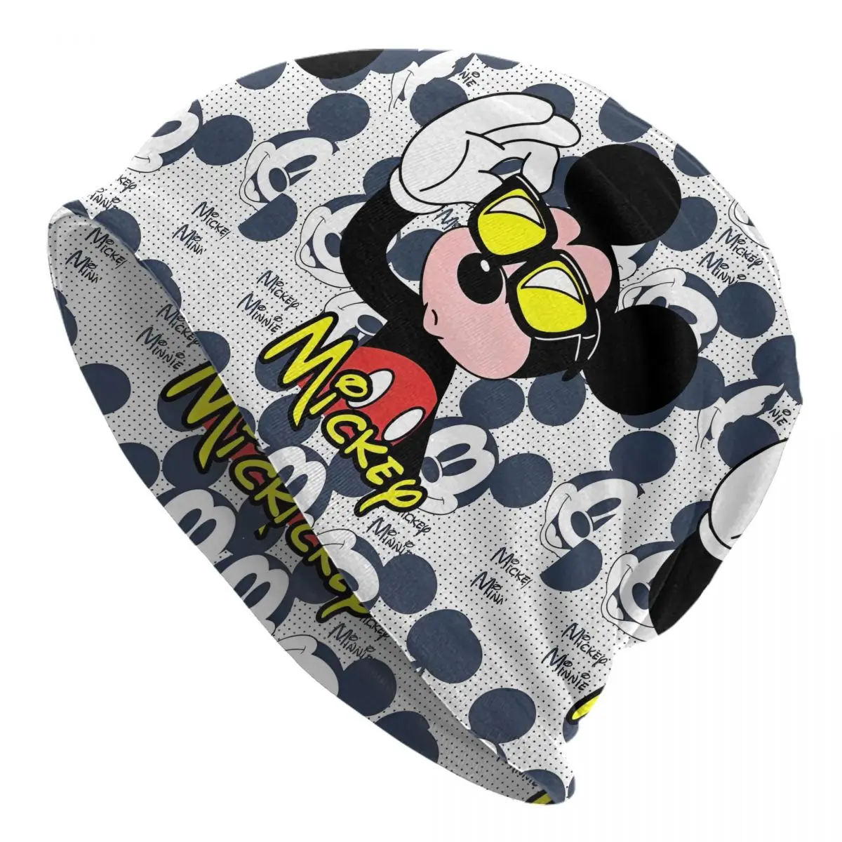 

Крутая шапка с изображением Микки Мауса и черепами, модная уличная кепка унисекс, теплые многофункциональные шапки с капюшоном