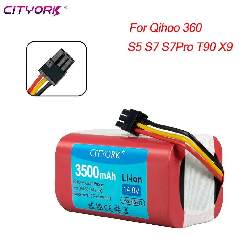 14.8V 3500mAh Li-ion Replacement Battery For Qihoo 360 S5 S7 T90 S7Pro Robot Vacuum Cleaner High Capacity Rechargeable Battery