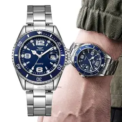 Relojes de lujo para hombres de acero inoxidable de negocios a prueba de agua Fecha reloj de cuarzo de los hombres de la moda 2023 Deporte Reloj Relogio Masculino