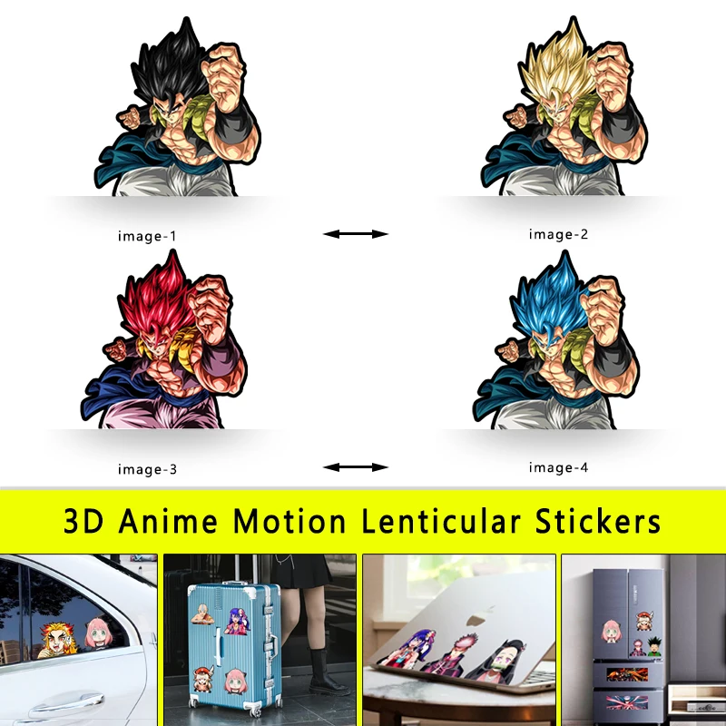 3D Gradient Vegeta Motion Sticker Anime Dragon Ball Z  Magic Sticker Creative Car Sticker Notebook Luggage Waterproof Decal Toy